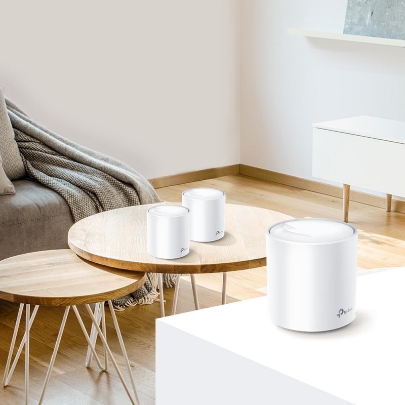 Безжичен рутер TP-Link Deco X60 V2, AX3000, 2.4/5 GHz, 574 -  2402 Mbps, Gigabit, TP-TL-DECO-X60-1PACK