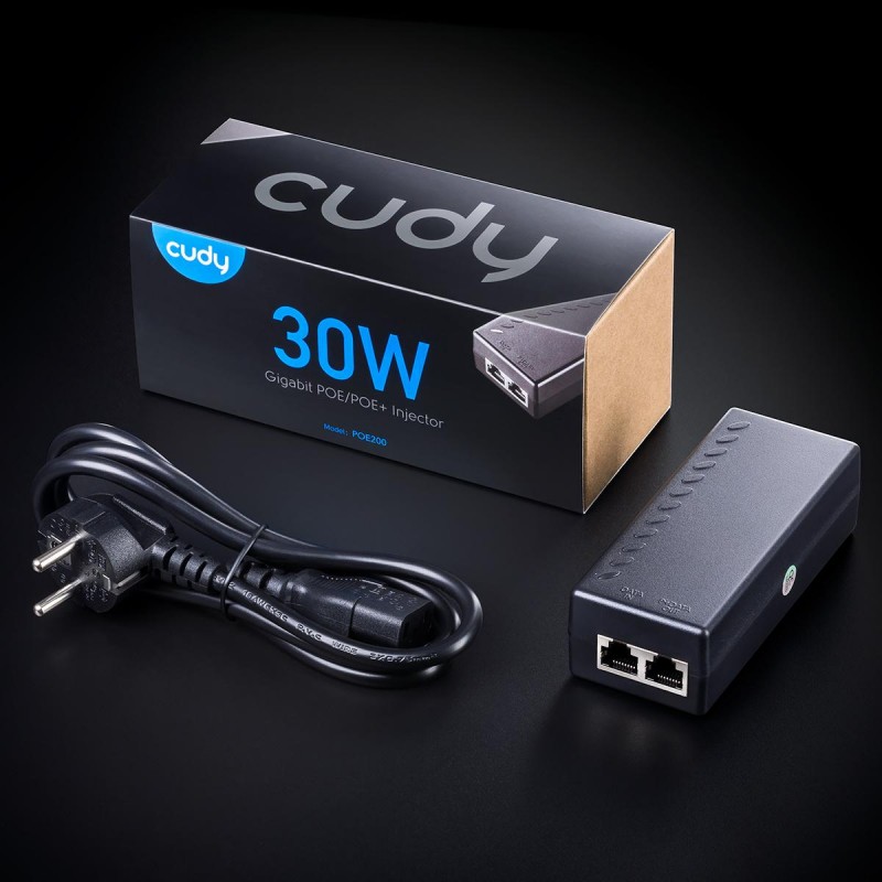 PoE инжектор Cudy POE200, Gigabit PoE+/PoE, 30W, CUDY-INJ-POE200