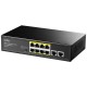 Суич Cudy FS1010P, 8 портов, 10/100, PoE+ Switch 150W, 2 x Uplink порта,  CUDY-SWITCH-FS1010P