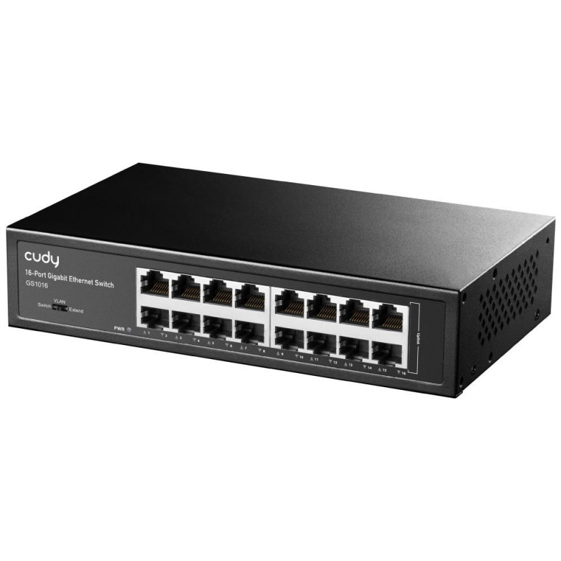 Суич Cudy GS1016, 16 портов, 10/100/100, Auto-MDI/MDIX, за 19 rack, CUDY-SWITCH-GS1016