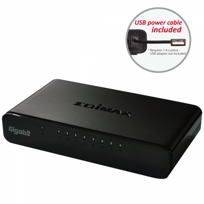 Суич EDIMAX ES-5800G V3, 8 портов, Gigabit-ES-5800G V3