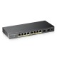 Суич ZYXEL GS1100-10HP, 8-портов, Gigabit, PoE, 2xSFP, за монтиране в шкаф, ZYXEL-GS1100-10HP