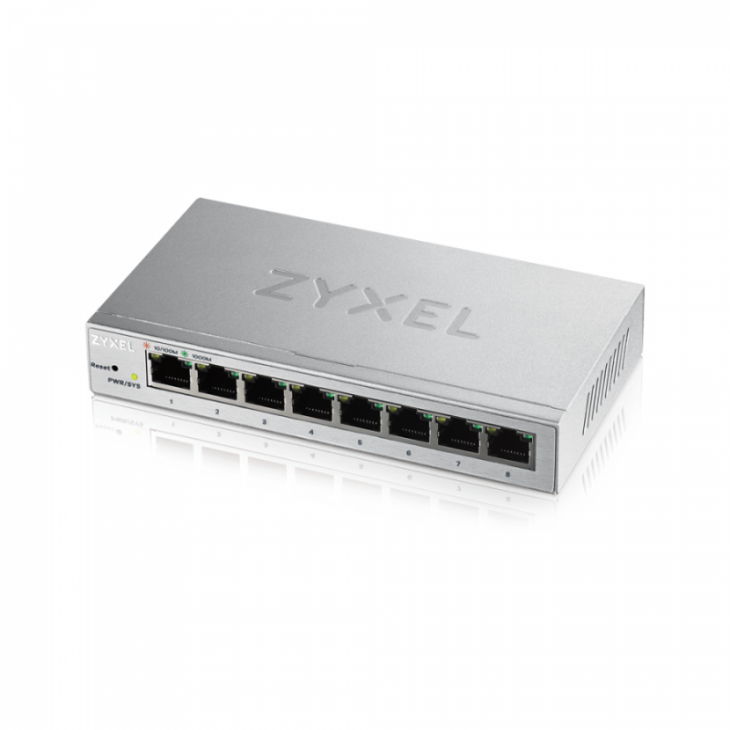 Суич ZyXEL GS-1200-8, 8 портов, Gigabit, webmanaged-GS-1200-8-EU0101F