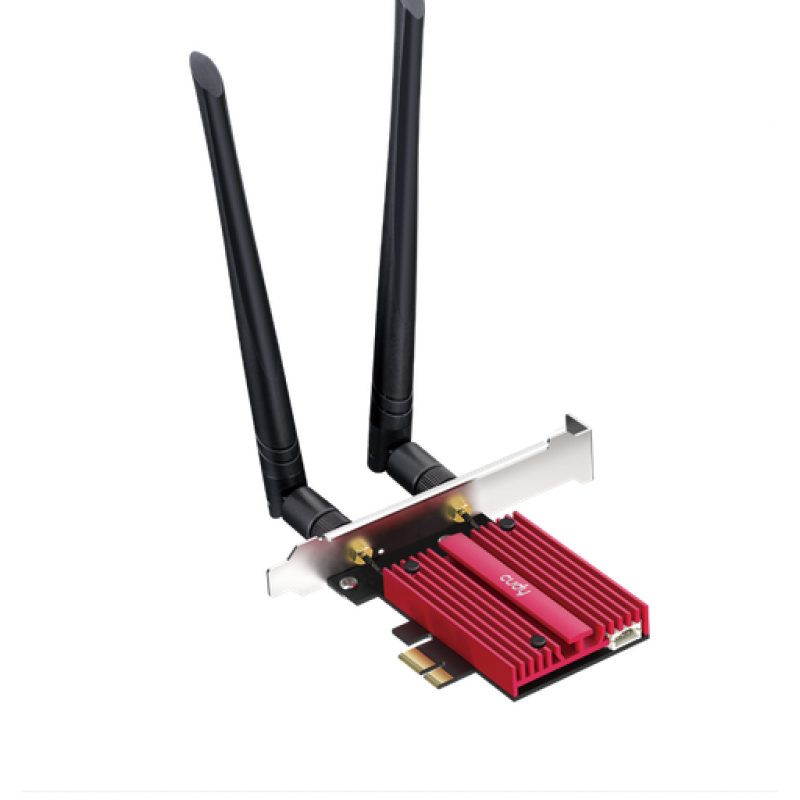 Мрежова карта Cudy WE9300, PCIe, 3-бандов, 5.7 Gbps, 2.8 Gbps, 688 Mbps, WiFi, Bluetooth 5.4, CUDY-PCI-WE9300
