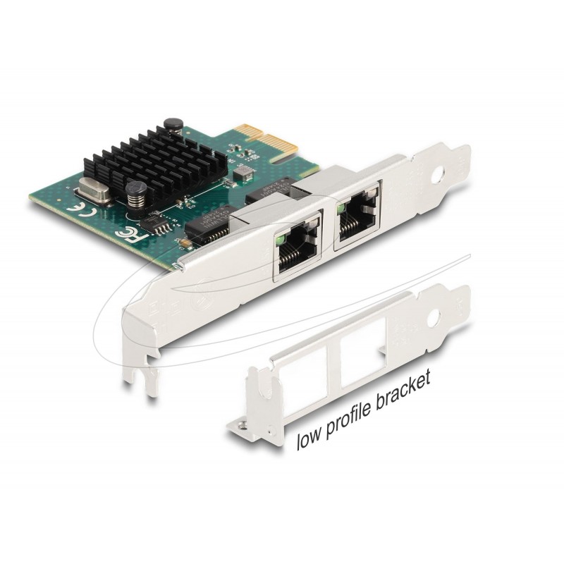 Мрежова карта Delock 2x Gigabit LAN RJ45 jack, PCI Express x1 V2.0
