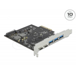 Мрежова карта Delock PCI Express x4 Card to 2 x USB Type-C™ + 3 x USB Type-A - SuperSpeed USB 10 Gbps
