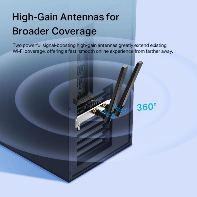 Мрежова карта TP-LINK Archer TX55E, AX3000, PCIe, Wireless AX, 2.4GHz /5GHz, BT 5.2