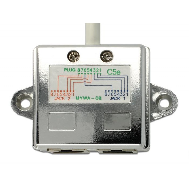 Адаптер DeLock Port Doubler, 1 x RJ45 plug - 2 x RJ45 jack (2 x Ethernet), DELOCK-65177