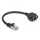 Delock Мрежов кабел удължителен S/FTP RJ45 мъжко към RJ45 женско, Cat. 6A, 25 cm, черен