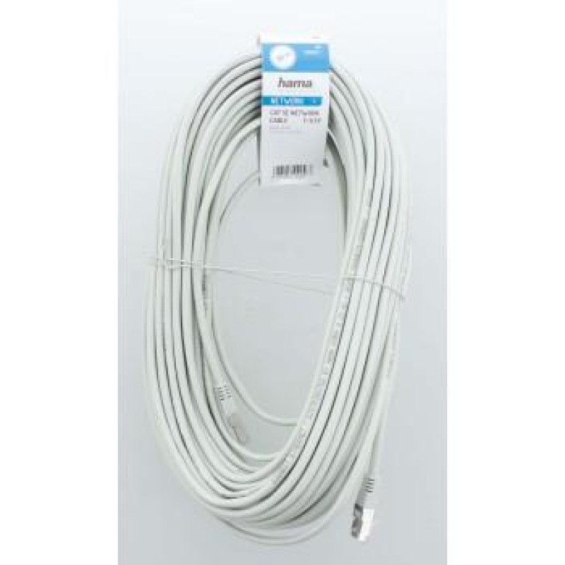 Мрежов кабел HAMA CAT 5e, F/UTP, RJ-45 - RJ-45, 30 m, Сив, Булк, HAMA-200921