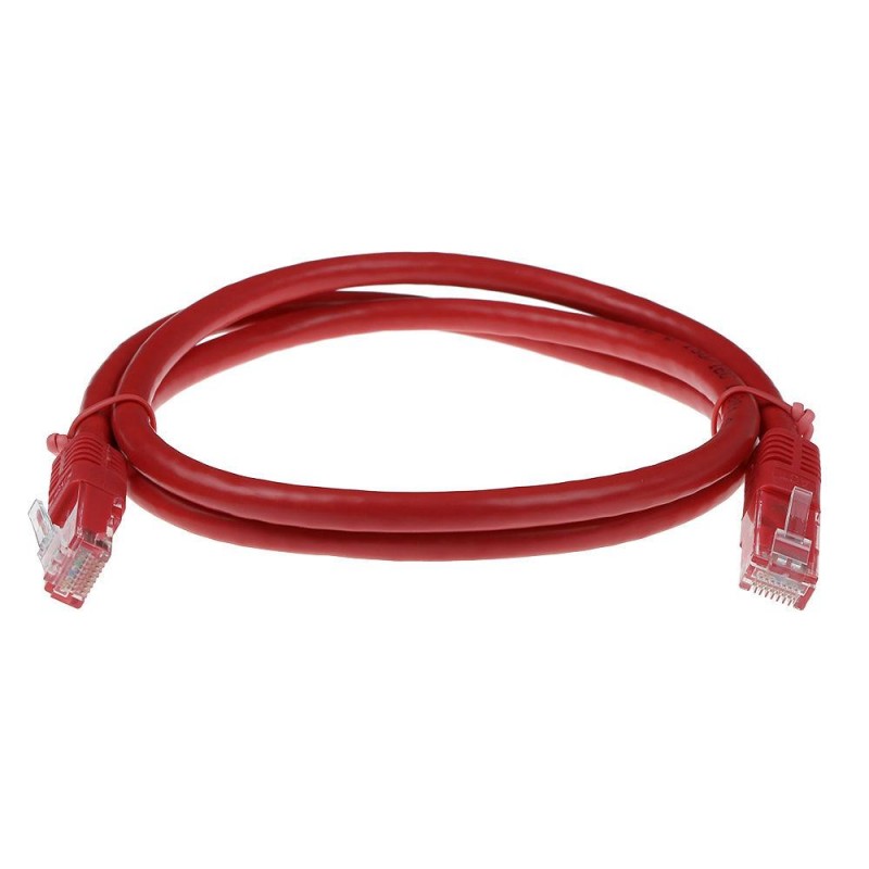 Мрежов пач кабел ACT U/UTP, CAT 6, RJ-45 - RJ-45, 5 m, Медни проводници, Червен, Булк