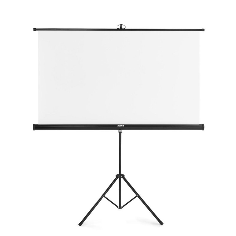 Екран на стойка 125x125 cm, 2 в 1, мобилен комплект, телескопична тръба, бял, HAMA-21575