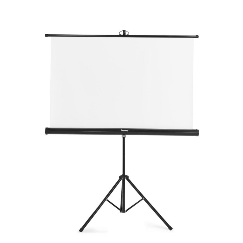 Екран на стойка 125x125 cm, 2 в 1, мобилен комплект, телескопична тръба, бял, HAMA-21575