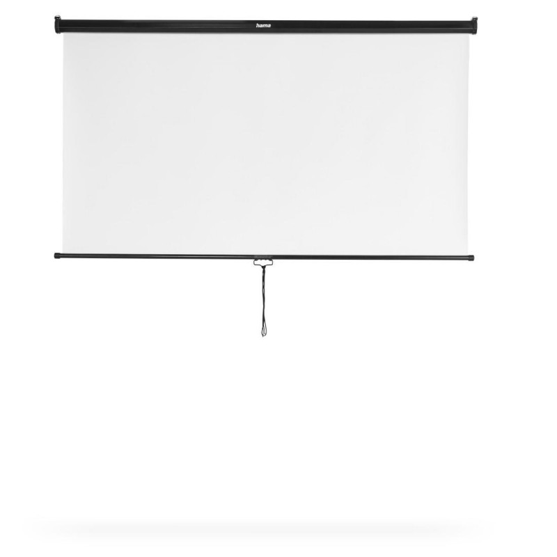 Екран за стена Roll-up, 175 x 175 cm; 1:1, мобилен, за таван или стенен монтаж, бял, HAMA-21576