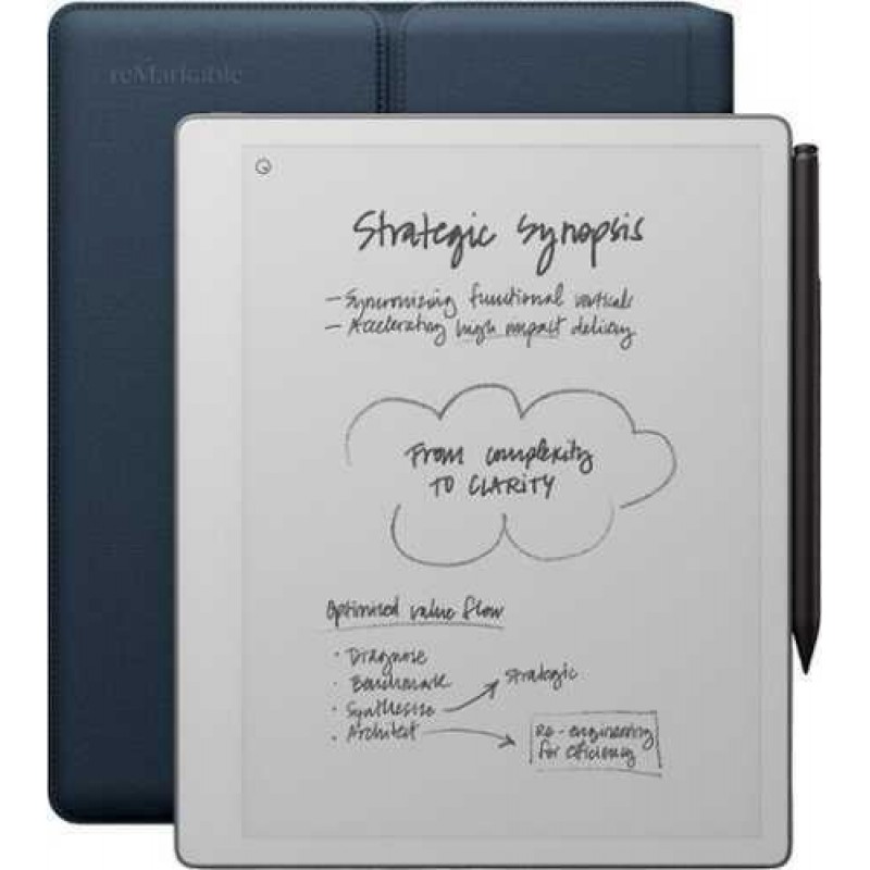 Таблет reMarkable Paper Pure 10.3” Paper Tablet, в комплект с Marker Plus и калъф Sleeve Folio Ocean Blue