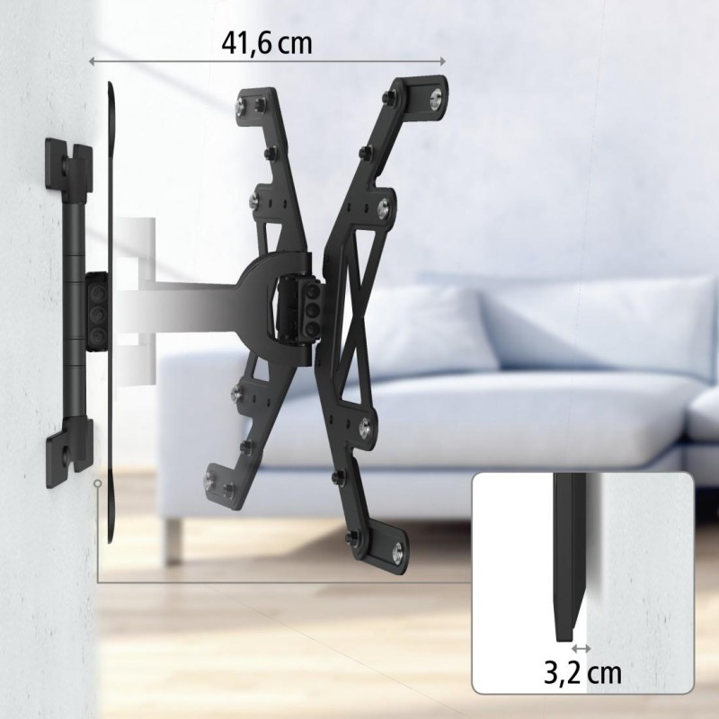 Стенна стойка за OLED TV, 229 см (90") до 40 кг, HAMA-220850