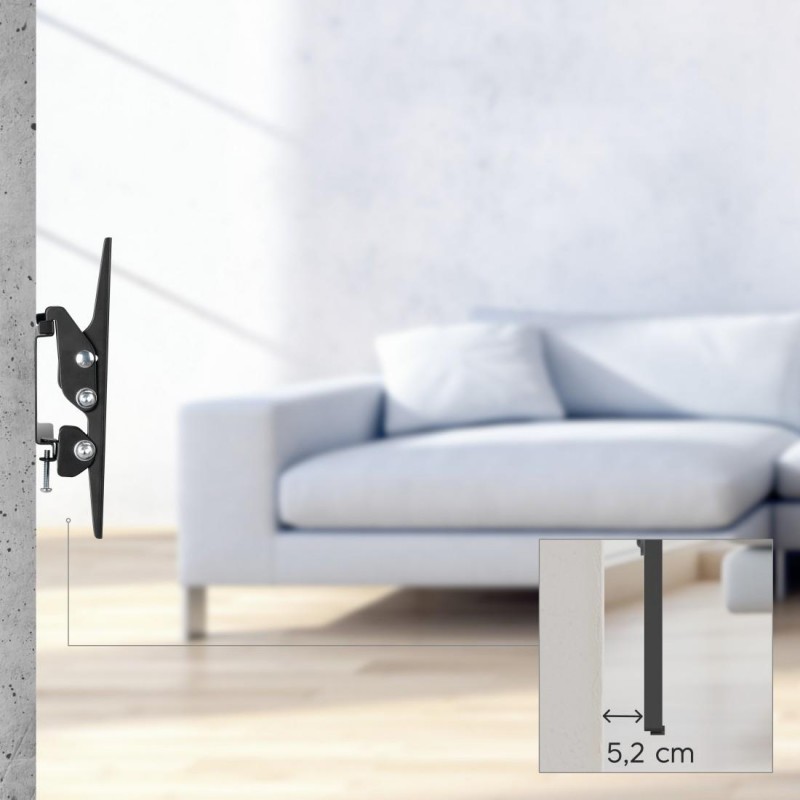 Стенна стойка за TV, 19-46", 200x200, до 25кг, черна, HAMA-220804