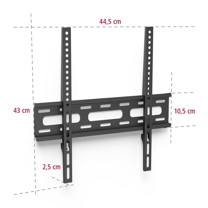 Стенна стойка за TV HAMA, Фиксирана, 32"-75", 40 кг, Черна, HAMA-220807