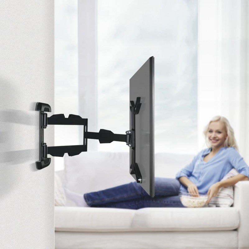 Стенна стойка за TV HAMA, Fullmotion, 2 рамена,черна, 65",400х400, до 25кг, HAMA-220841