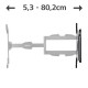 Стенна стойка за TV HAMA, Fullmotion, 2 рамена,черна, 65",400х400, до 25кг, HAMA-220841