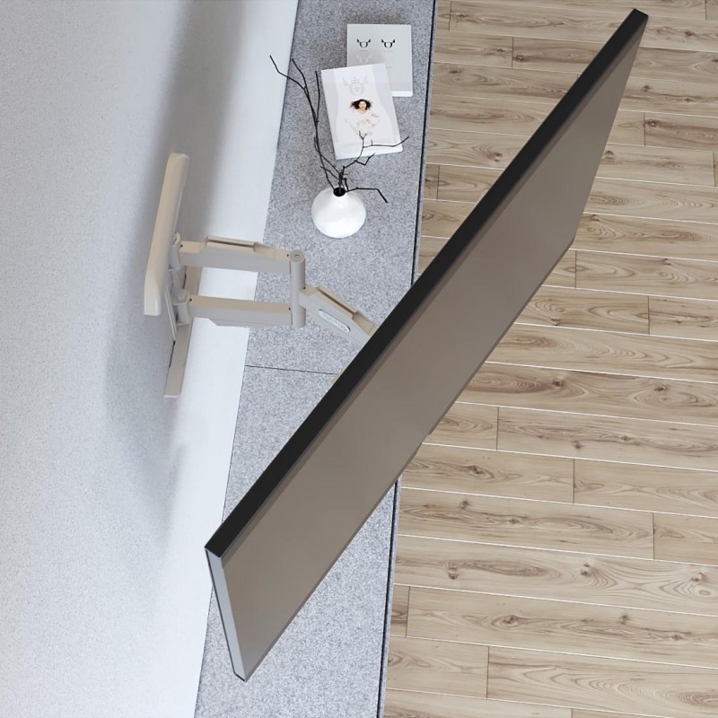 Стенна стойка за TV HAMA, Регулируема, 46"-90", до 75 кг, Черен/Бял, HAMA-220838