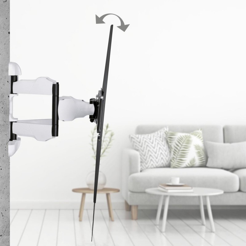Стенна стойка за TV HAMA, Регулируема, 46"-90", до 75 кг, Черен/Бял, HAMA-220838