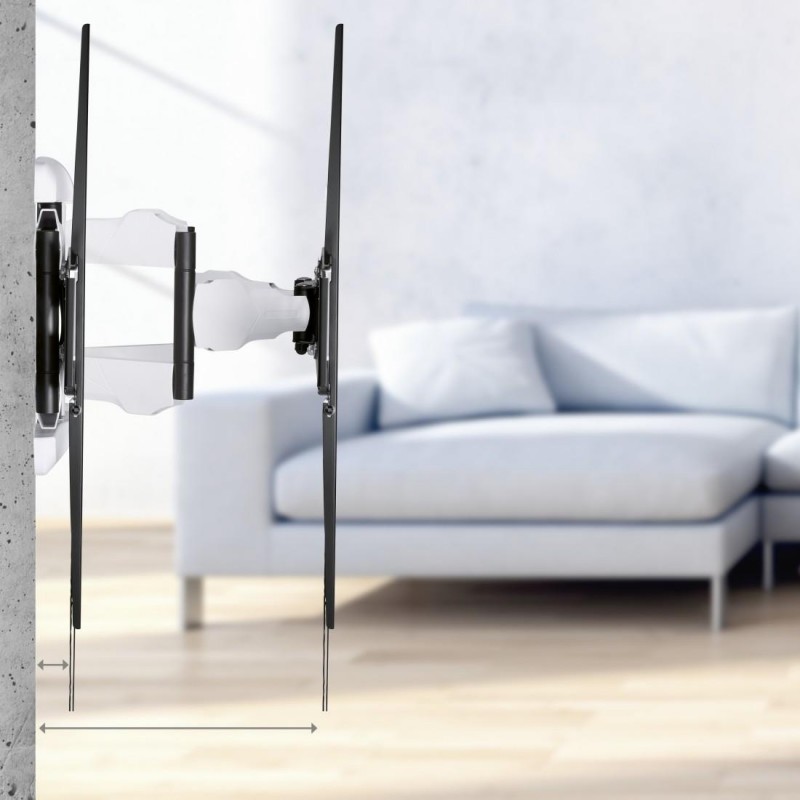 Стенна стойка за TV HAMA, Регулируема, 46"-90", до 75 кг, Черен/Бял, HAMA-220838