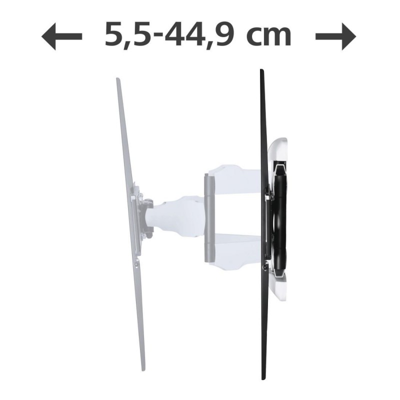 Стенна стойка за TV HAMA, Регулируема, 46"-90", до 75 кг, Черен/Бял, HAMA-220838