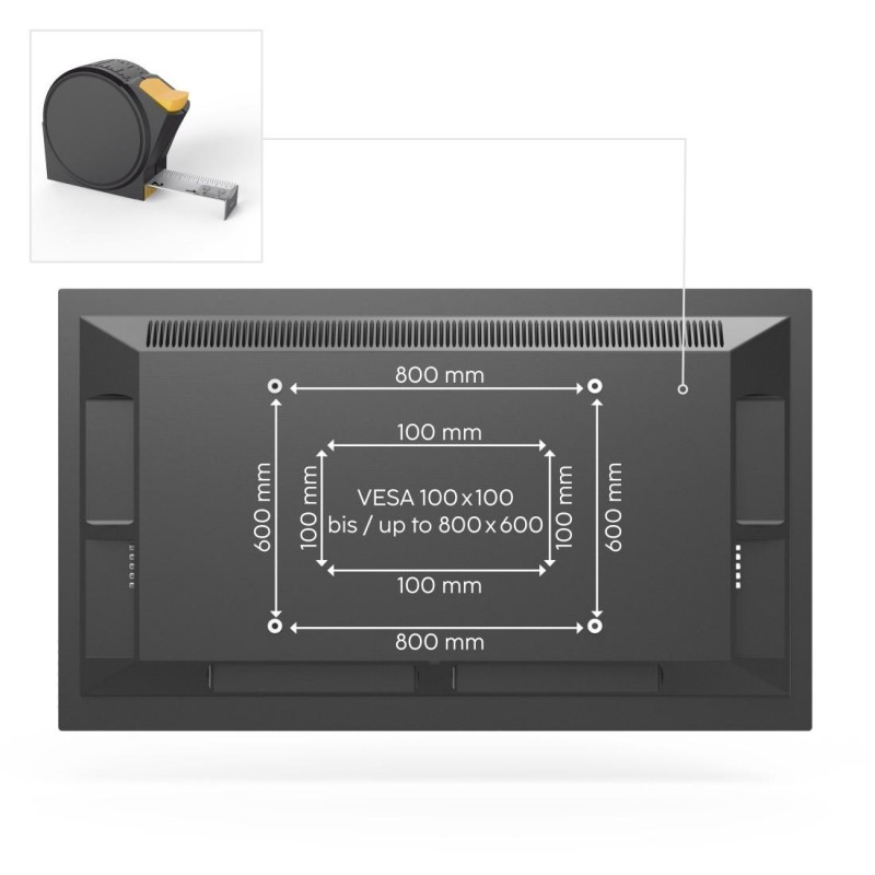 Стенна стойка за TV Hama, 254 см (100") до 75 кг, 220818, HAMA-220818