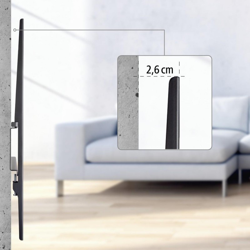 Стенна стойка за TV Hama Ultraslim FIX ,XL, 90", 229 см, 800х400, до 100 кг, HAMA-220842