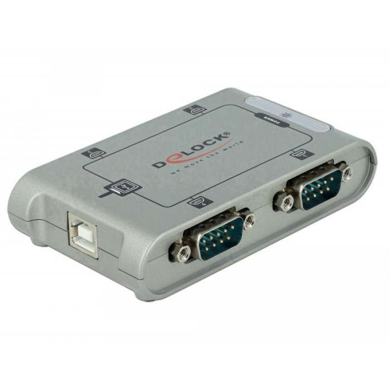 Адаптер DeLock, USB 2.0 - 4 x RS-232, DELOCK-87414