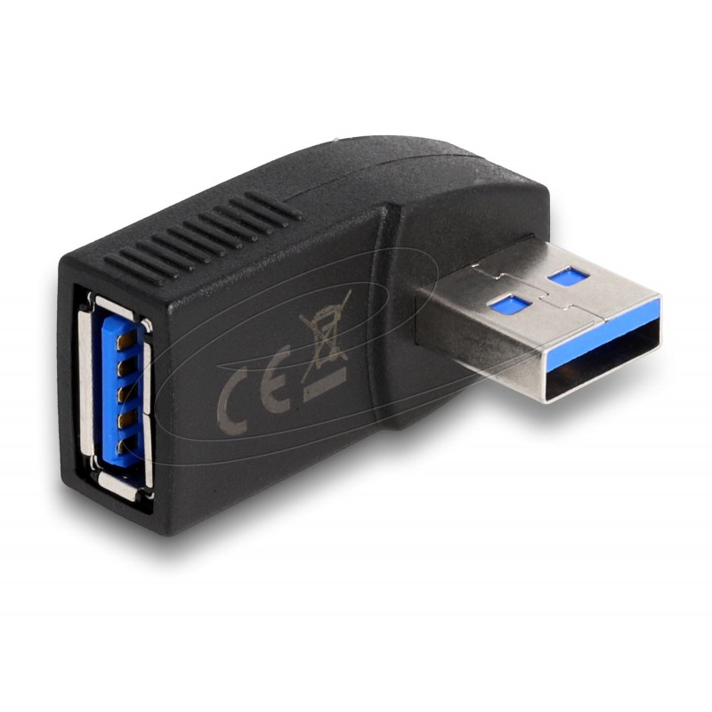 Адаптер Delock USB 3.0 мъжко-женско под ъгъл 270°, хоризонтално, DELOCK-65342