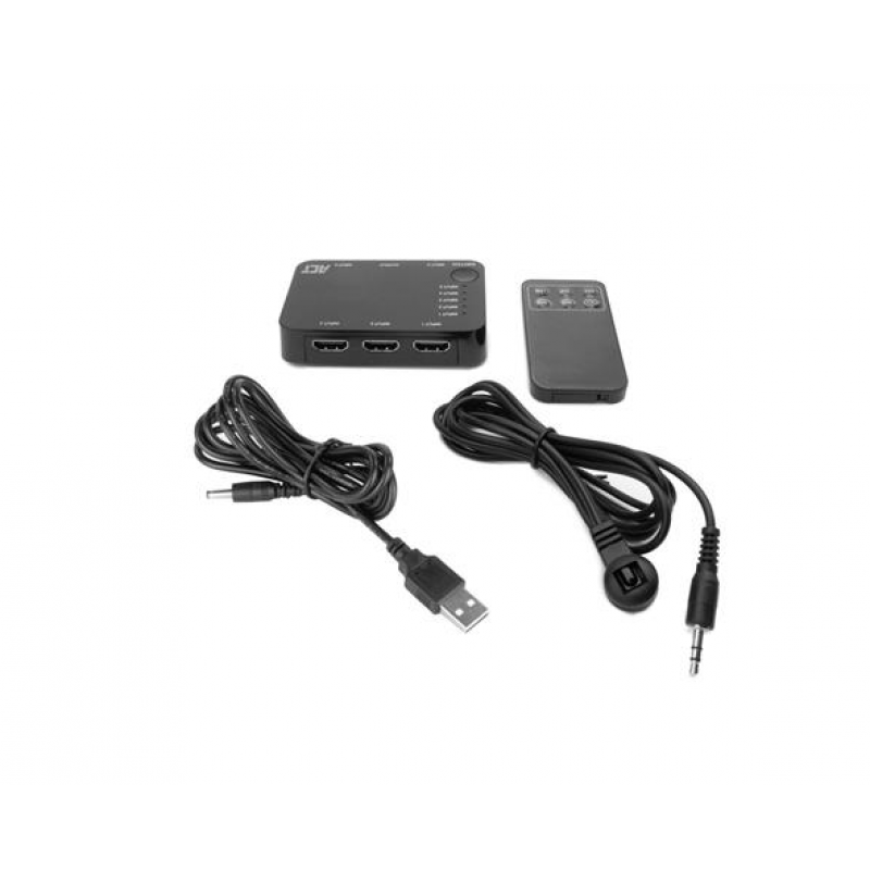 HDMI суич ACT AC7841, 5/1, 3D, 4K@60Hz, Черен, EWENT-ACT-SPLIT-AC7841