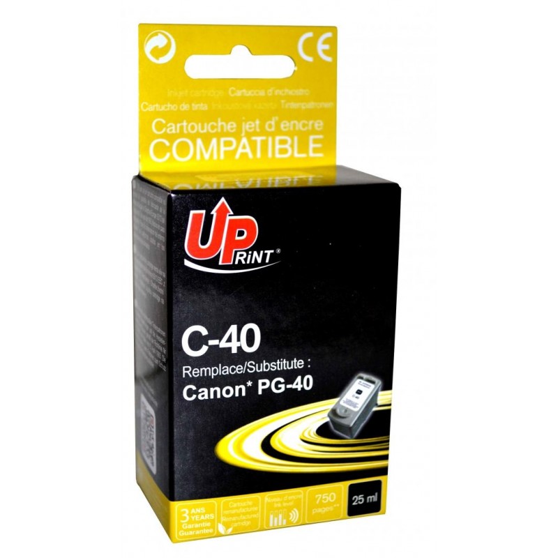 Мастилница UPRINT PG-40XL CANON, Черен-LF-INK-CAN-PG-40XL-UP