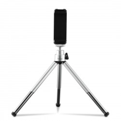 HAMA Мини статив/трипод "Fancy 2in1" за мобилен телефон и фотоапарат 1/4", 16 см, сребрист