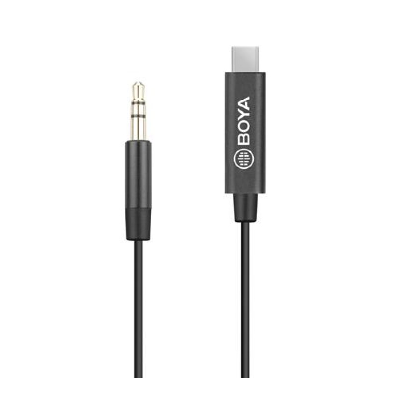 Адаптер BOYA 3.5mm TRS мъжки към USB-C мъжки, 20cm, BOYA-BY-K2