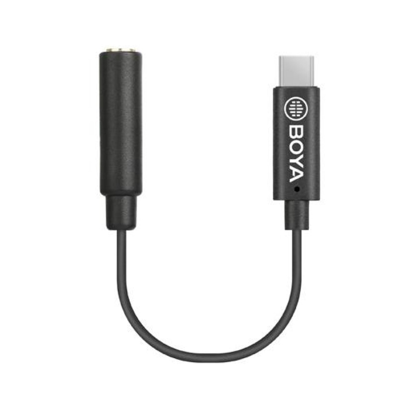 Адаптер BOYA 3.5mm TRS женски към USB-C мъжки, 6cm, BY-K4, BOYA-BY-K4