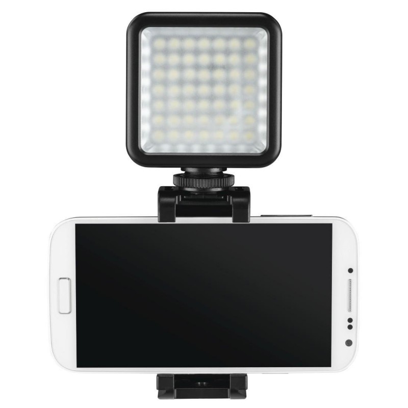 LED лампа Hama 49 BD, за допълнително осветяване на записи с камера и смартфон, Черна-HAMA-04641