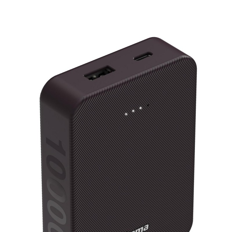 HAMA Външна батерия "Colour 10", 10000 mAh, 2 изхода: USB-C, USB-A, тъмно червена, HAMA-201712