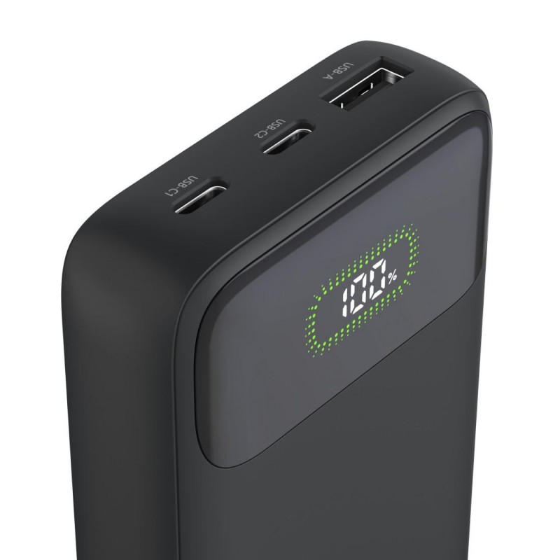 HAMA Външна батерия "PD10-W20", 10000 mAh, 3 изхода: 2 x USB-C, USB-A, Бързо зареждане