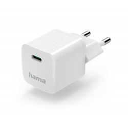 Бързо мини зарядно HAMA "Eco", USB-C (PD) / Qualcomm® 3.0, 25 W, бяло