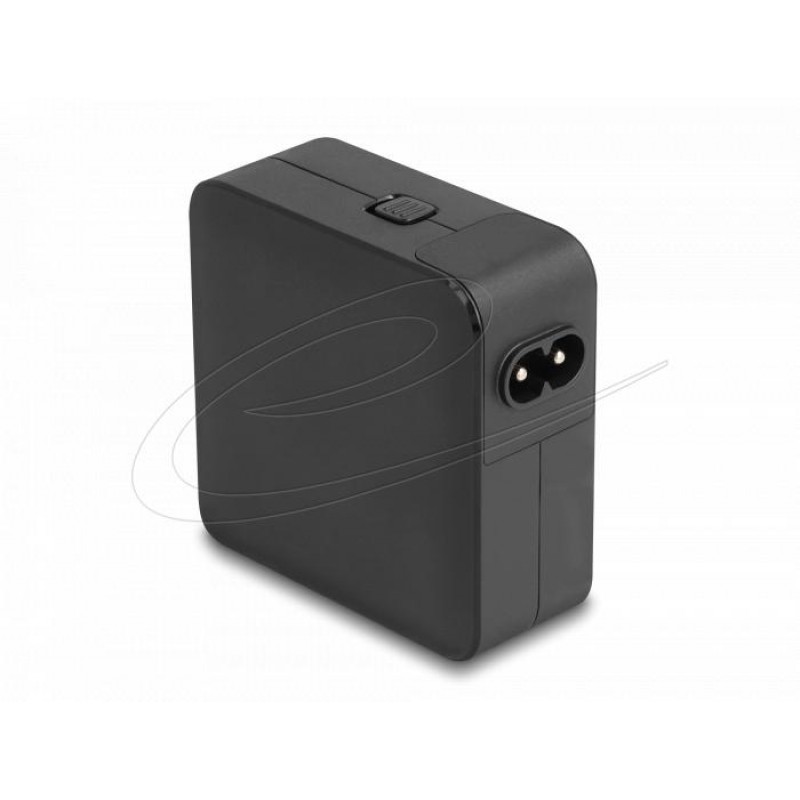 Delock Зарядно устройство GaN, 2 x USB-C, PD 65 W, адаптер за EU / US / UK, DELOCK-41443