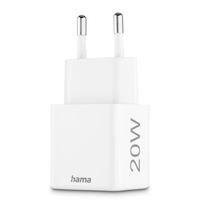 HAMA Бързо мини зарядно 1x USB-C, 1x USB-A, PD, 20 W, бяло