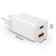 HAMA Бързо мини зарядно, 45 W, 1x USB-C - 1x USB-A, PD, бяло, HAMA-201993