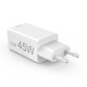 HAMA Бързо мини зарядно, 45 W, 1x USB-C - 1x USB-A, PD, бяло, HAMA-201993