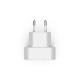 HAMA Бързо мини зарядно GaN, 2 x USB-C, PD, 40 W, сгъващ се адаптер, бял