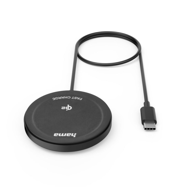 HAMA Безжично зарядно устройство Qi2, 15 W, черно, за Apple, HAMA-201725