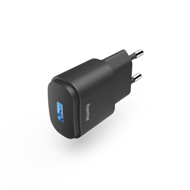Мрежово зарядно Hama, USB-A, 6 W, Черен, HAMA-201644