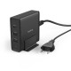 Зарядно 220V HAMA Universal, USB-C, 3 порта, 5-20V/65W, (PD), Черно, HAMA-200017