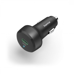Зарядно за кола HAMA USB-C, Power Delivery (PD), Qualcomm, 25 W, Черен